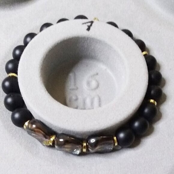 GIFT SET!!! 1 Bracelet + Earring Set ~ Reversible Pink + Gold or All Black - Picture 9 of 10